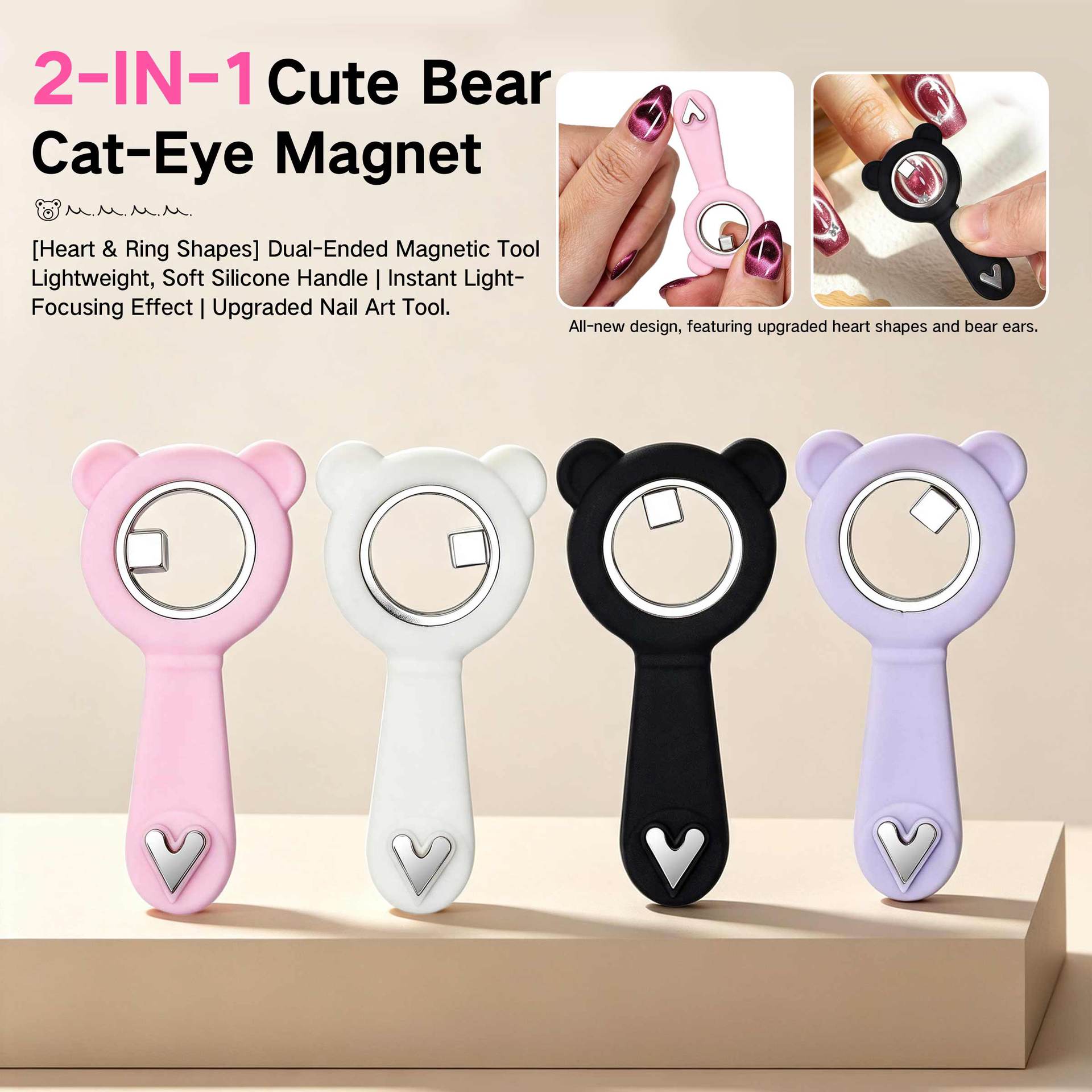 2 IN 1 Cute Bear Round Magnet